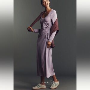 NWT Anthropologie Daily Practice Lavender Side Slit Midi Dress